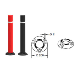 Platine ancrage pour potelets 20°/total/total+