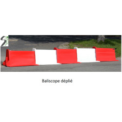 Séparateur de voies baliscope rouge et blanc téléscopique 5,60 m deployé